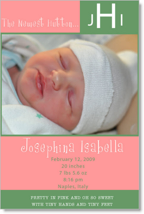 Josie Birth Announcement